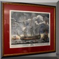 A06. Boydell hand colored engraving of the Intrepid. Framed: 29" x 33" 